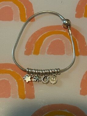 Pandora Sterling Silver Charm Bracelet with Sphere Lock with Charms included